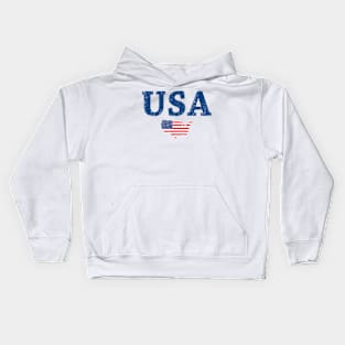 Vintage USA country flag Kids Hoodie